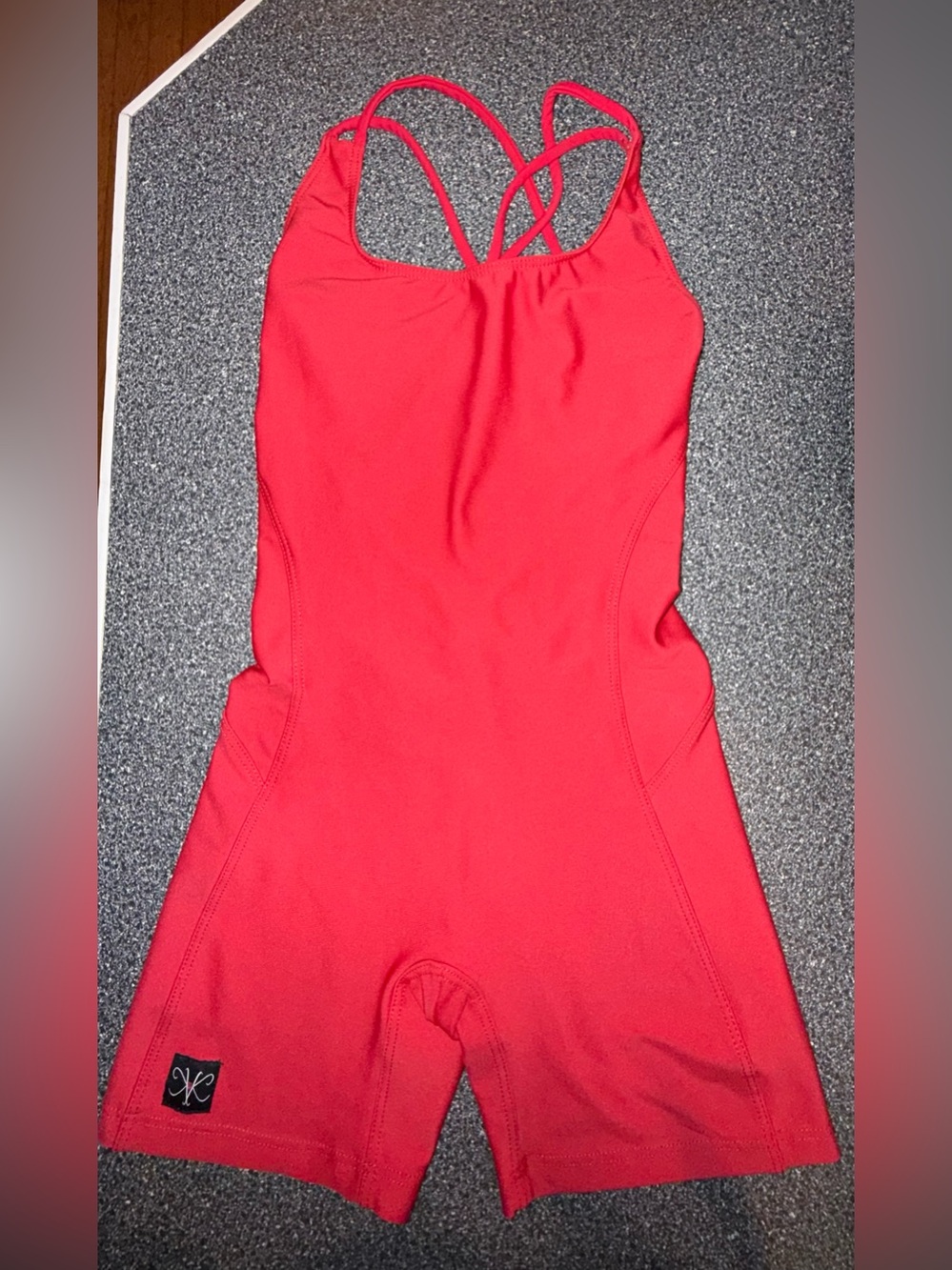 Kandi Kouture Dance Red Biketard\Unitard Size Child XL